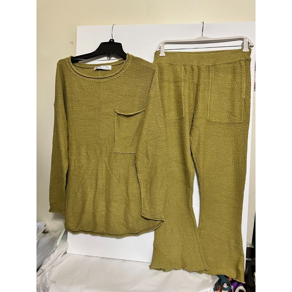 NWOT FREE PEOPLE BEACH WOMEN'S SWEATER,PANTS SET SMALL S SLOUCHY KNIT
